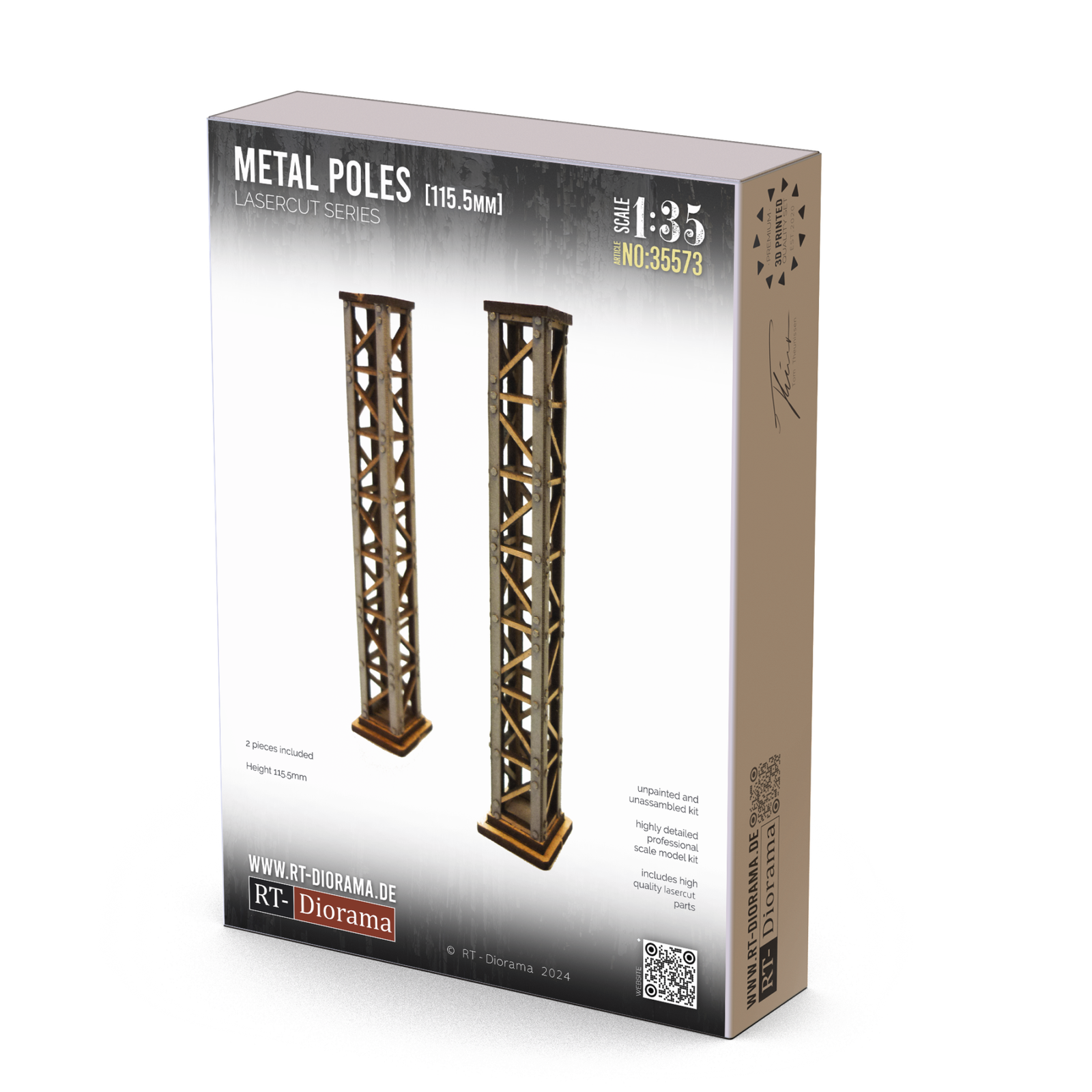 Metal poles (2pcs.) 115,5mm