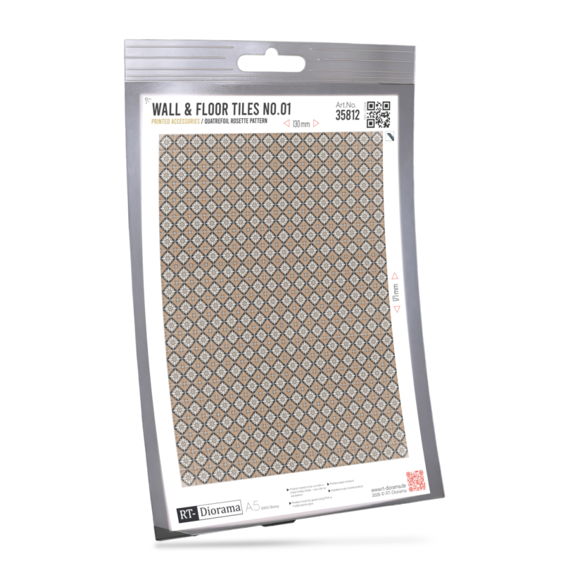 Wall & Floor Tiles No.01 – Quatrefoil Rosette Pattern