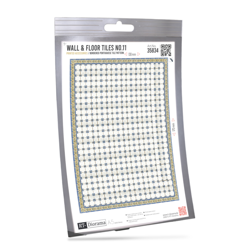 Wall & Floor Tiles No.11 – Bordered Portuguese Tile Pattern