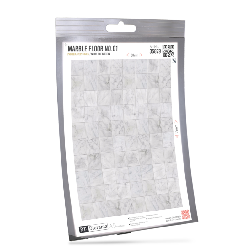 Printed Accesories: Marble white Floor Tiles Nr.1