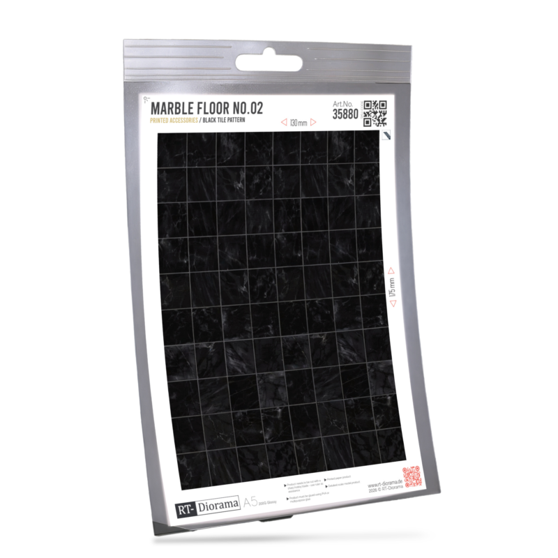 Marble Floor No.02 – Black Tile Pattern