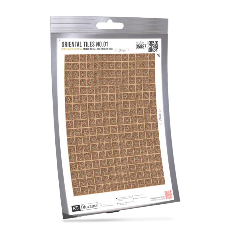 Oriental Tiles No.01 – Bazaar Medallions Pattern (Red)