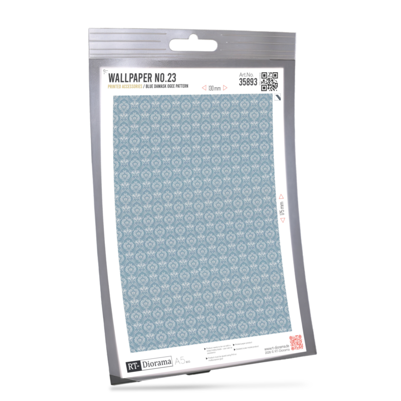 Wallpaper No.23 – Blue Damask Ogee Pattern