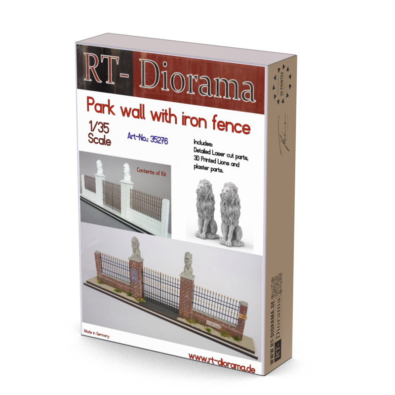 Park Wall with Iron Fence – product image