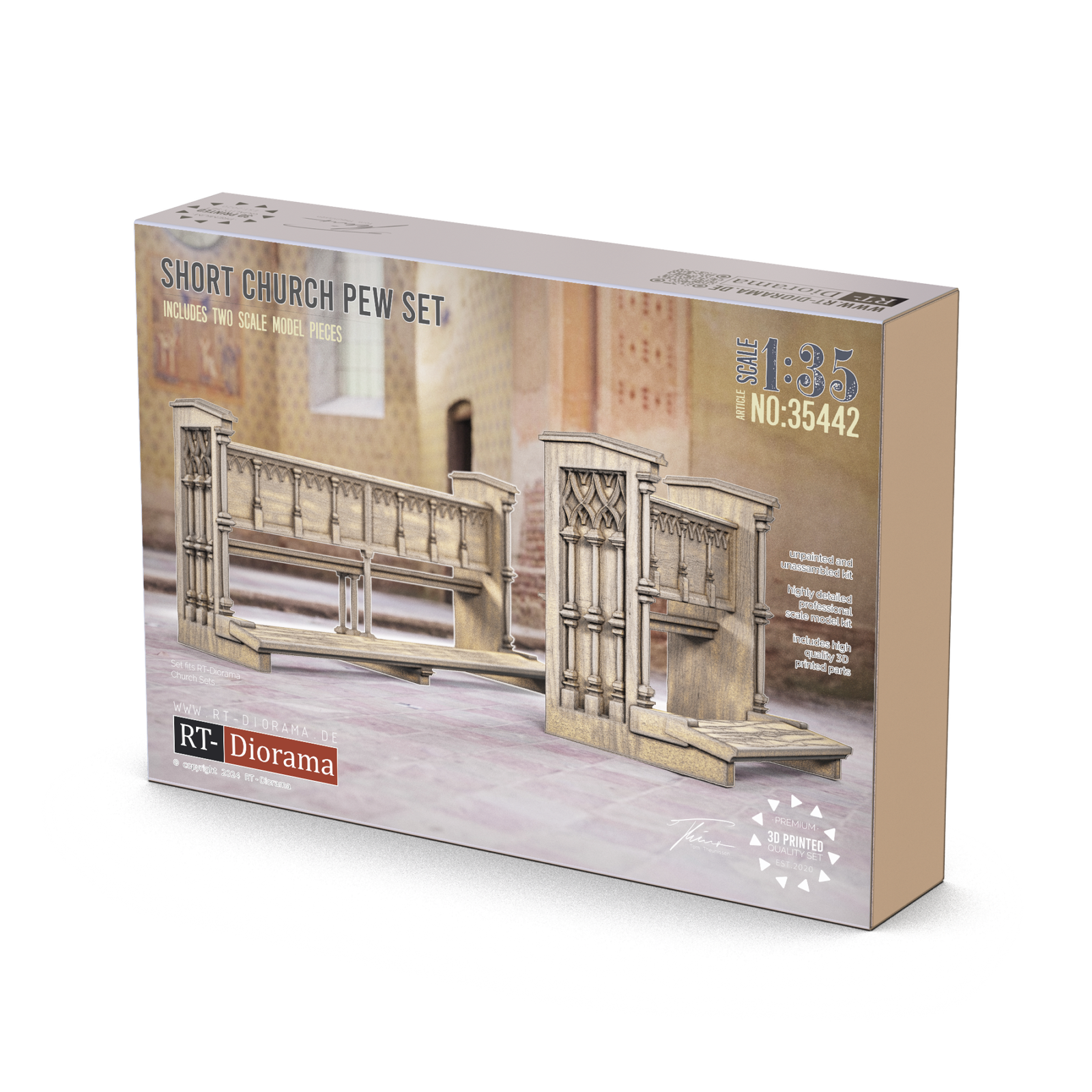 Short Church Pew Set – product image
