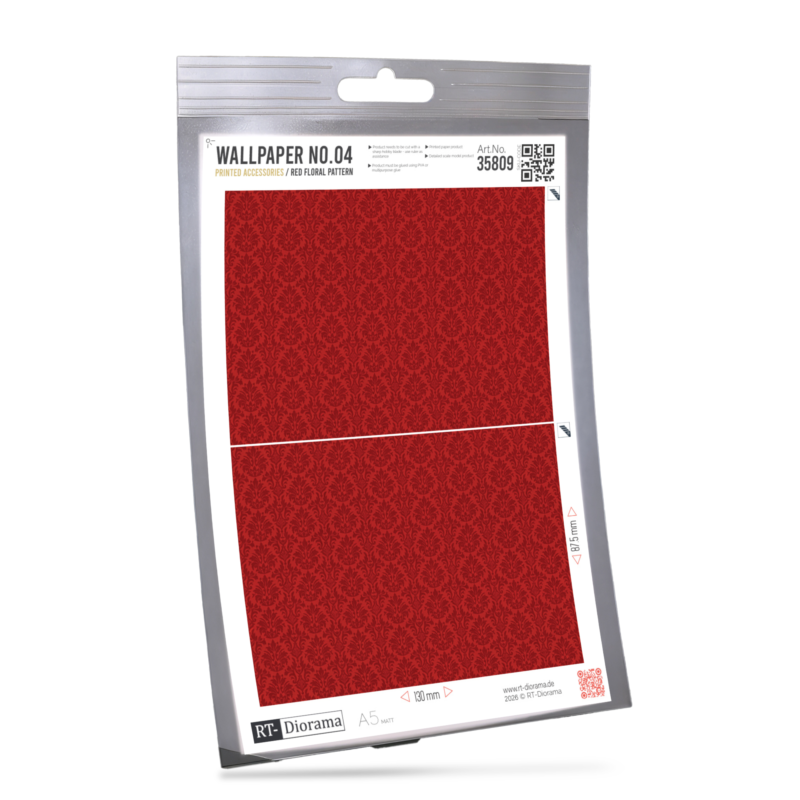 Wallpaper No.04 – Red Floral Pattern – product image