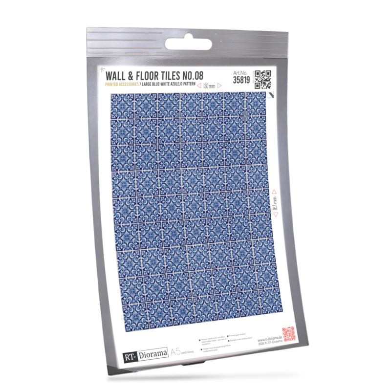Wall & Floor Tiles No.08 – Large Blue-White Azulejo Pattern – product image