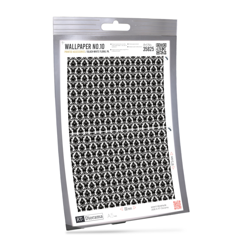 Wallpaper No.10 – Black-White Floral Pattern – product image