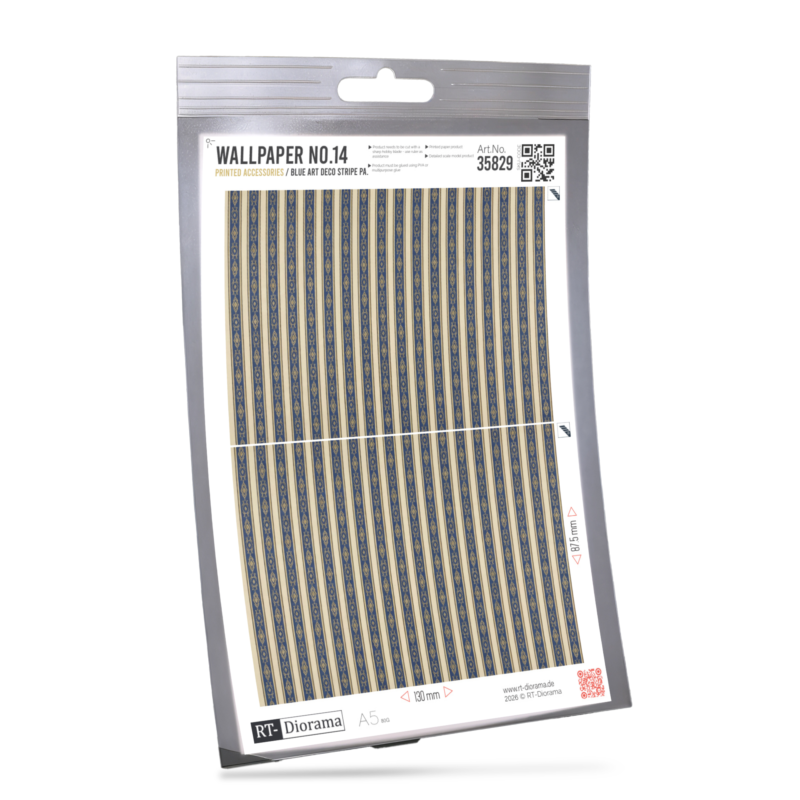 Wallpaper No.14 – Blue Art Deco Stripe Pattern – product image