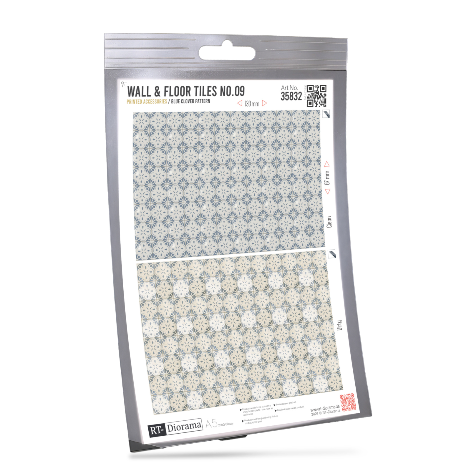 Wall & Floor Tiles No.09 – Blue Clover Pattern – product image