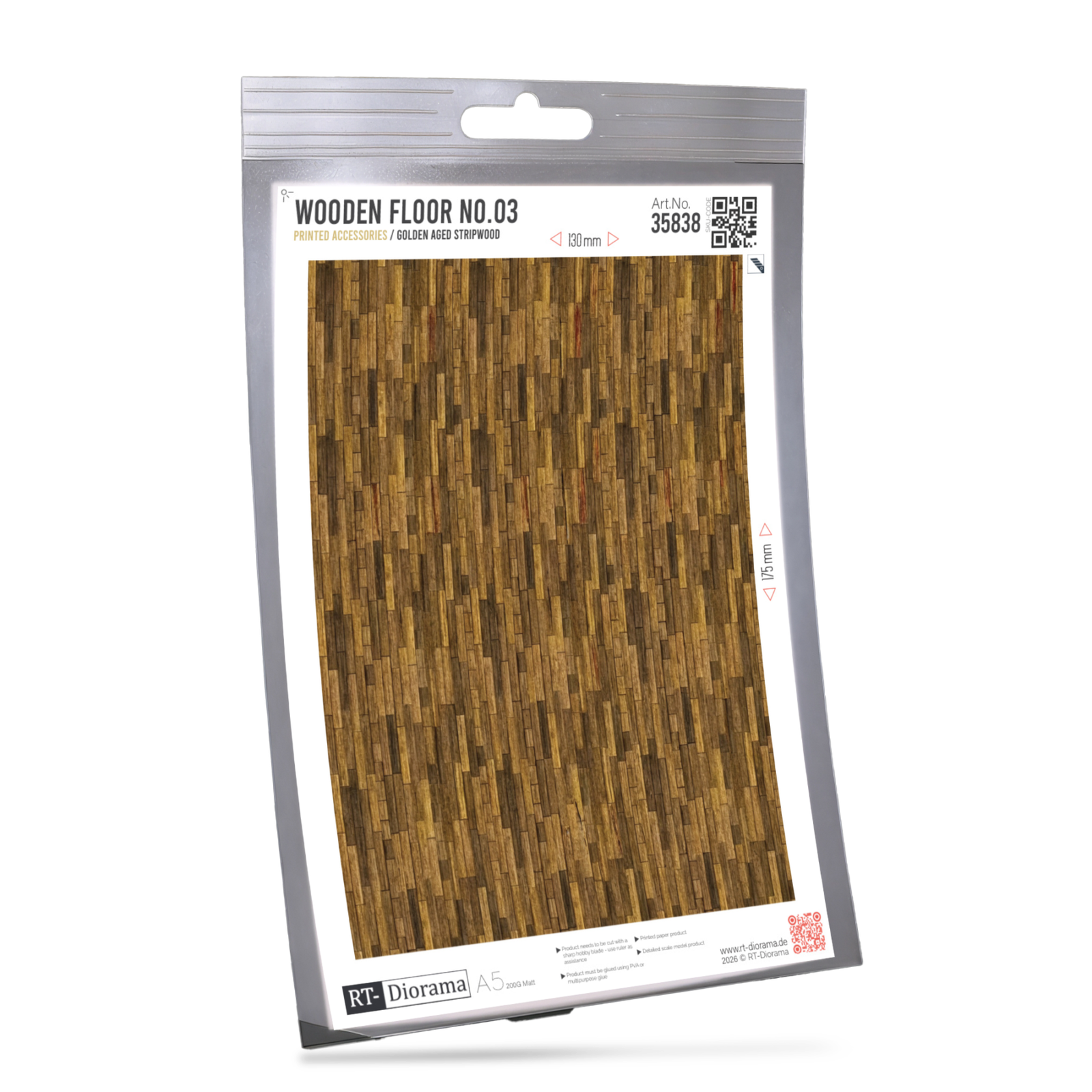 Wooden Floor No.03 – Golden Aged Stripwood – product image