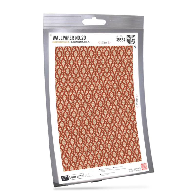 Wallpaper No.20 – Red Ornamental Vine Pattern – product image