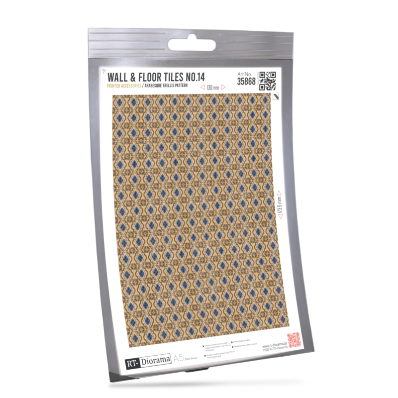 Wall & Floor Tiles No.14 – Arabesque Trellis Pattern – product image