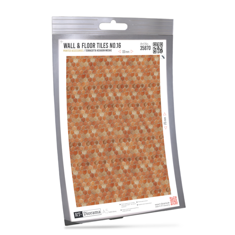 Wall & Floor Tiles No.16 – Terracotta Hexagon Mosaic – product image