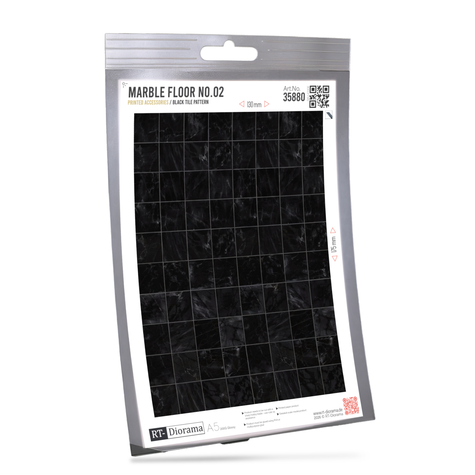 Marble Floor No.02 – Black Tile Pattern – product image