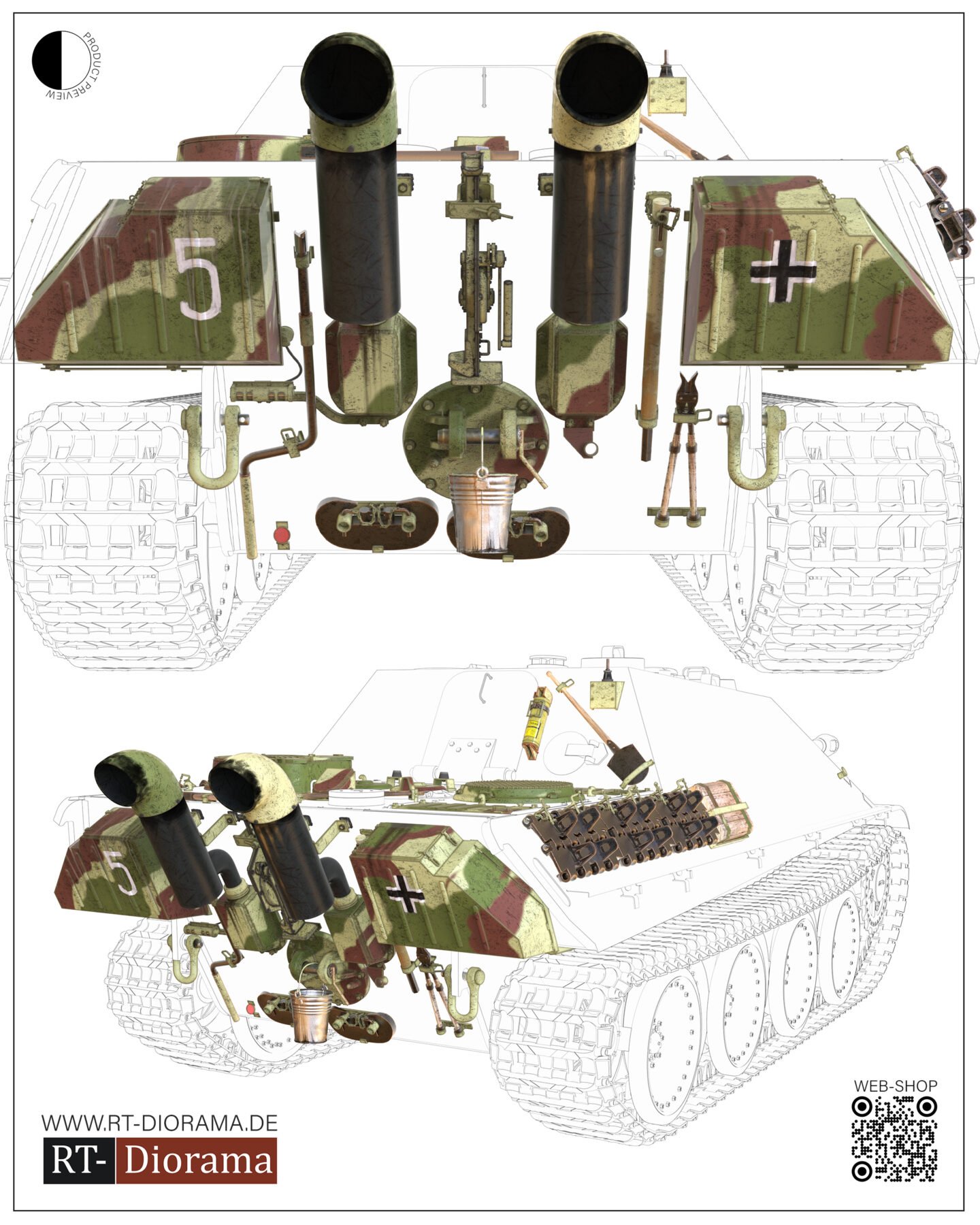 Jagdpanther G2 [MNH-Late] Detail Set for Das Werk - Image 6
