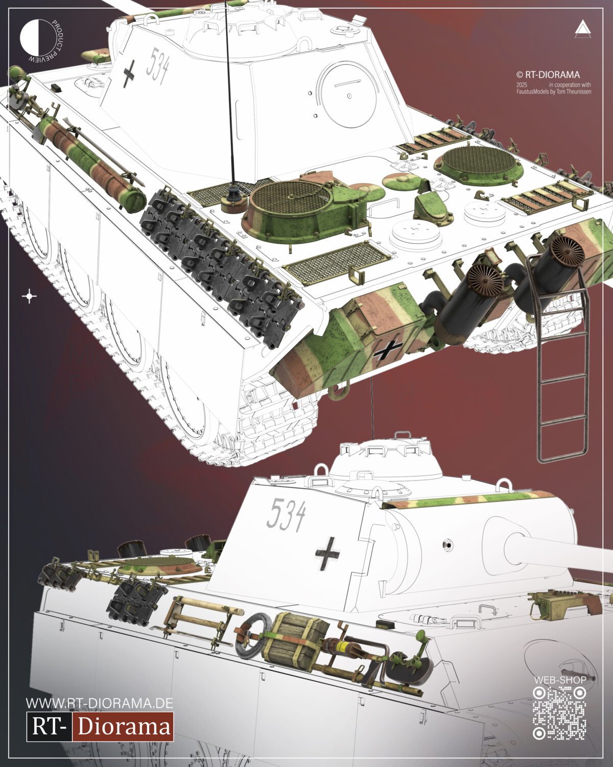 Panther Ausf.G [MNH-Late] Detail Set for Das Werk – product image