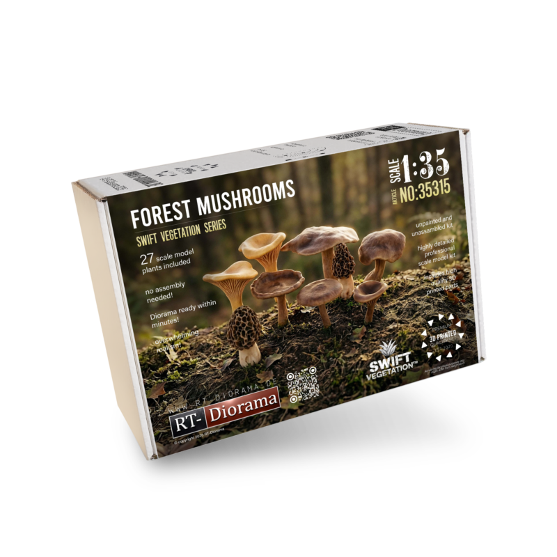 Forest Mushrooms 1/35 – 3D Printed Diorama Vegetation Set