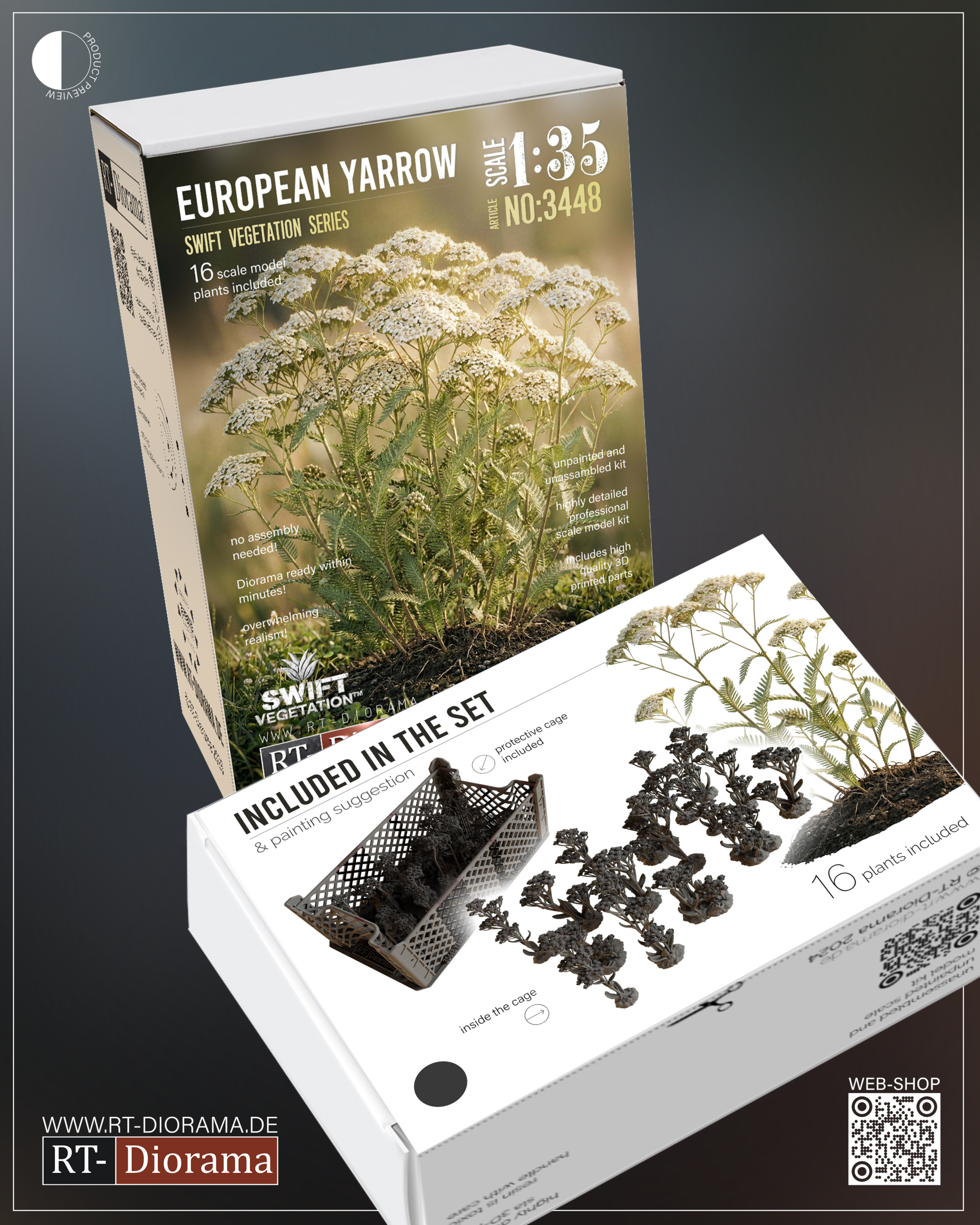 European Yarrow 1/35 – 3D Printed Diorama Vegetation Set - Image 6