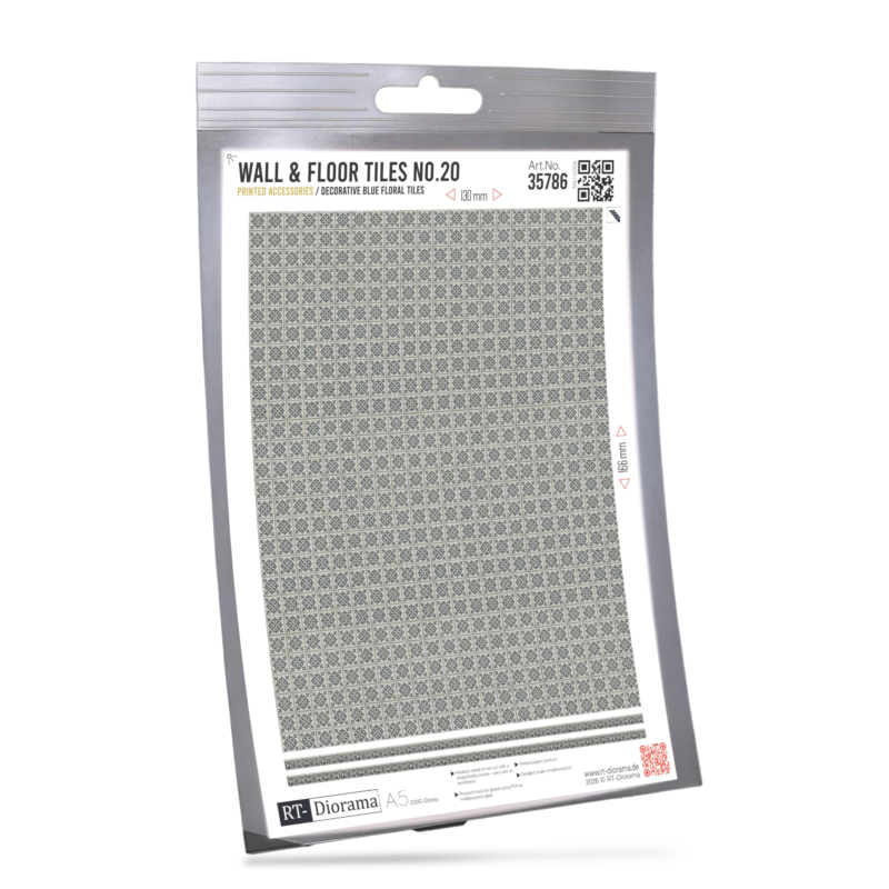 Wall & Floor Tiles No.20 – Decorative Blue Floral Tiles