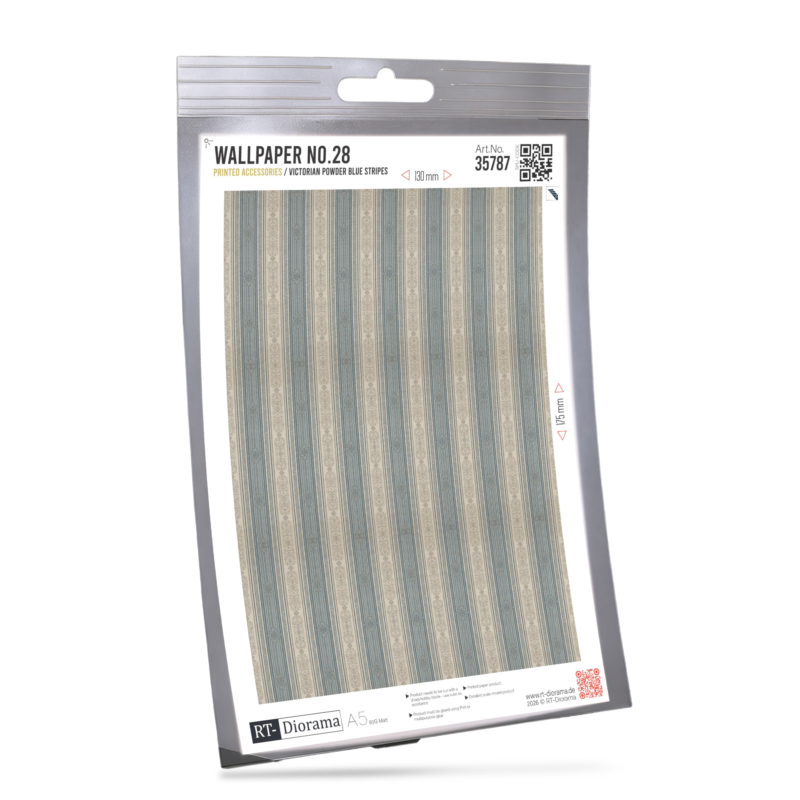 Wallpaper No.28 – Victorian Powder Blue Stripes