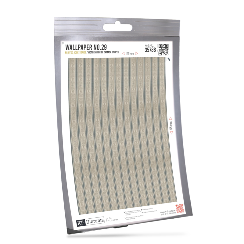 Wallpaper No.29 – Victorian Beige Damask Stripes