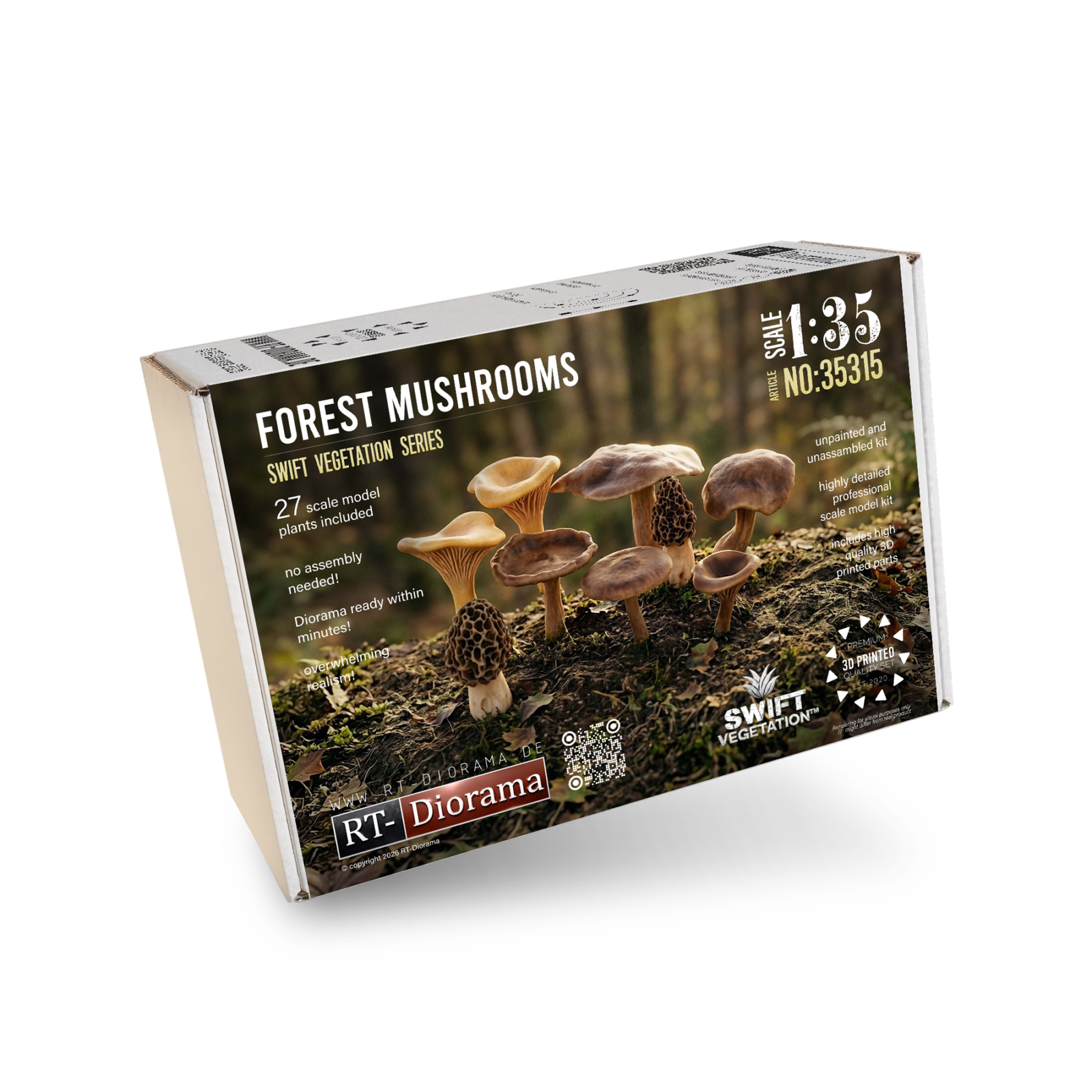 Forest Mushrooms 1/35 – 3D Printed Diorama Vegetation Set – product image