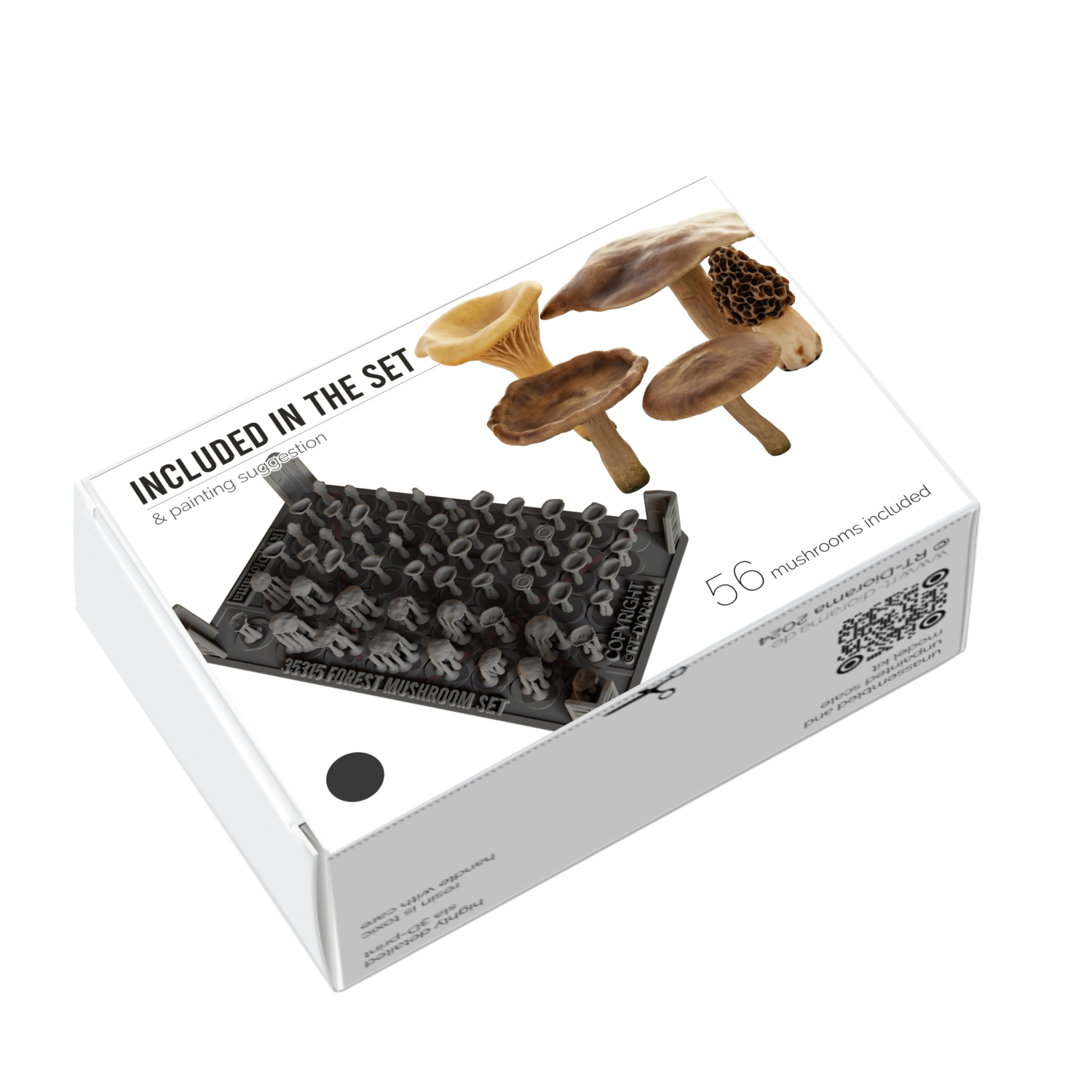 Forest Mushrooms 1/35 – 3D Printed Diorama Vegetation Set – product image
