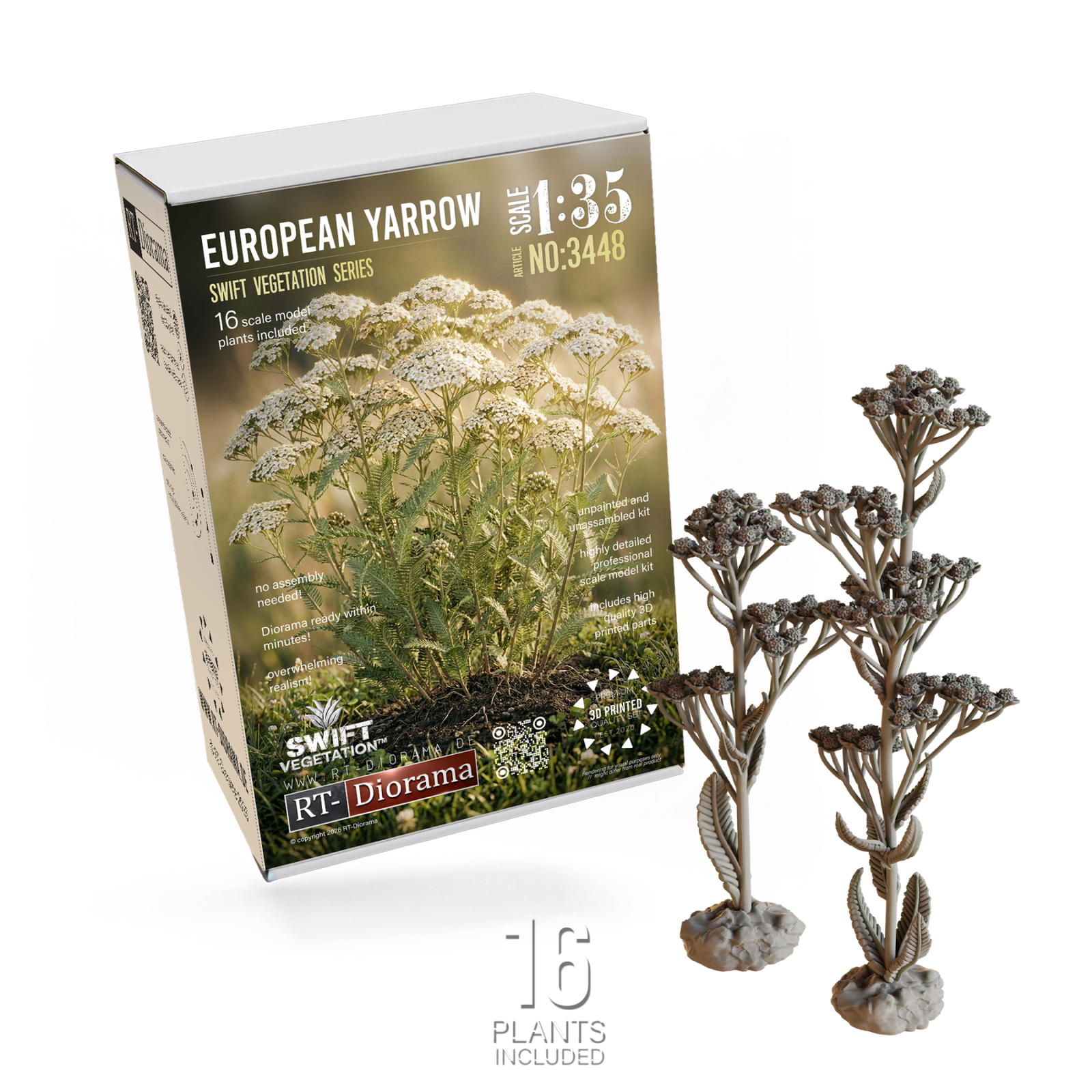 European Yarrow 1/35 – 3D Printed Diorama Vegetation Set – product image