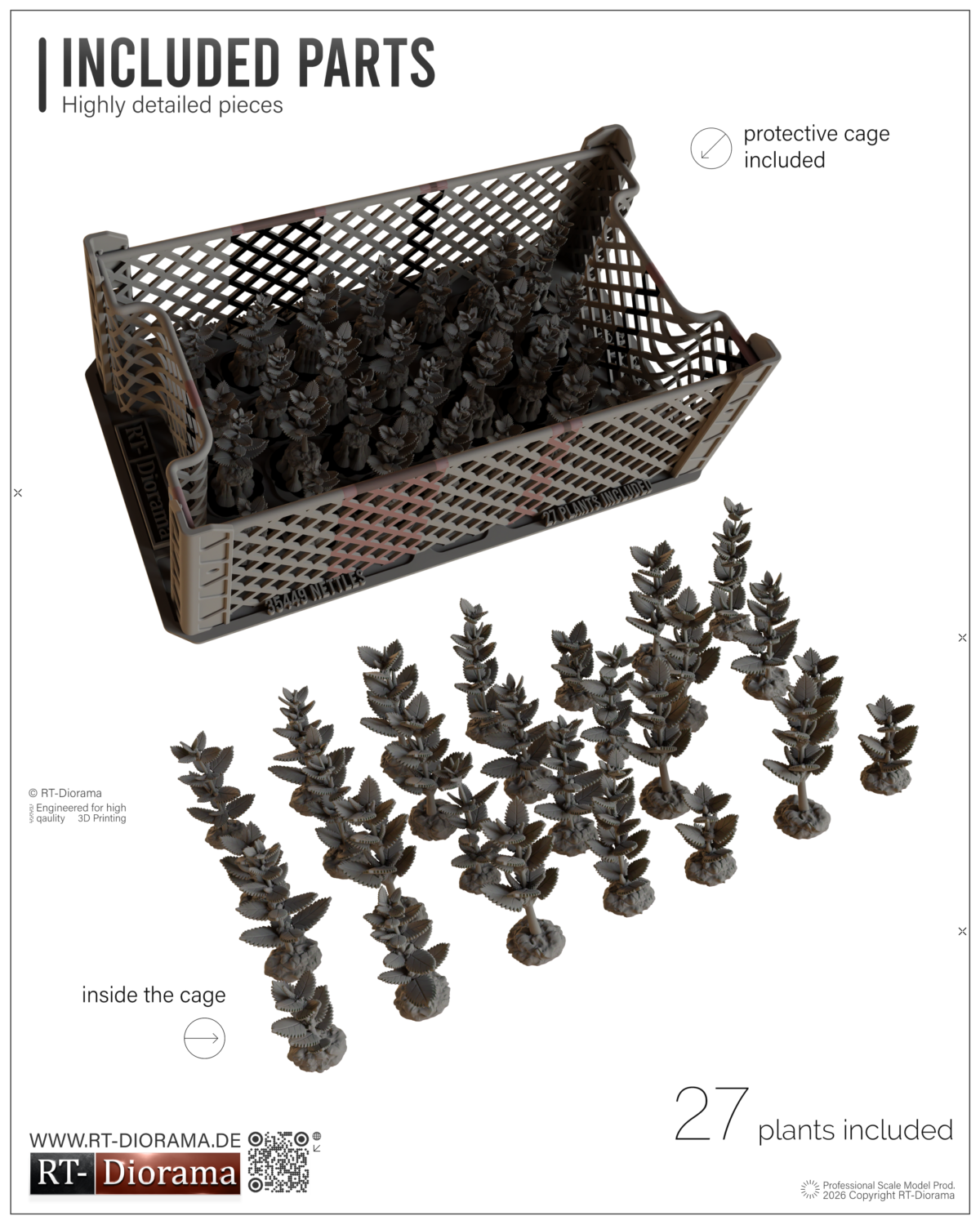 Wild Nettles 1/35 – 3D Printed Diorama Vegetation Set – product image