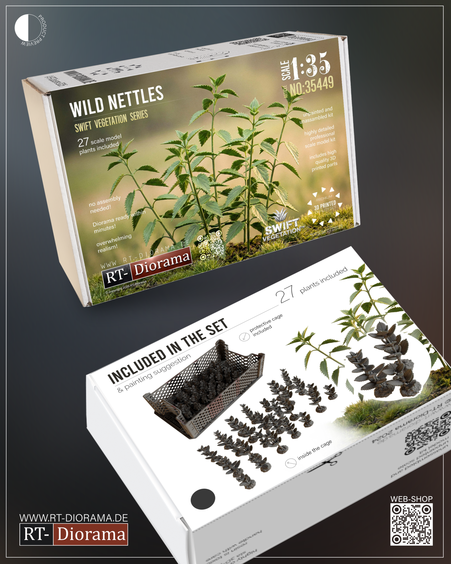 Wild Nettles 1/35 – 3D Printed Diorama Vegetation Set – product image