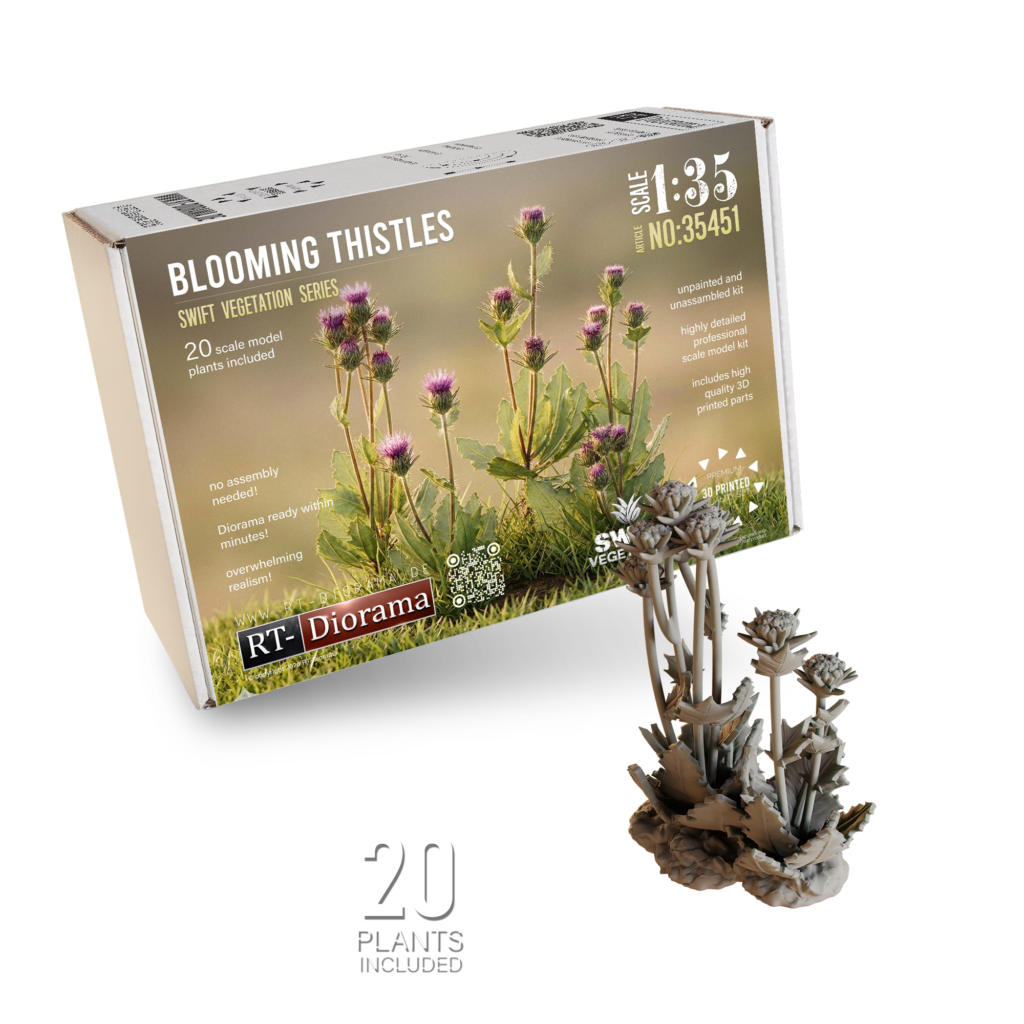 Blooming Thistles 1/35 – 3D Printed Diorama Vegetation Set – product image