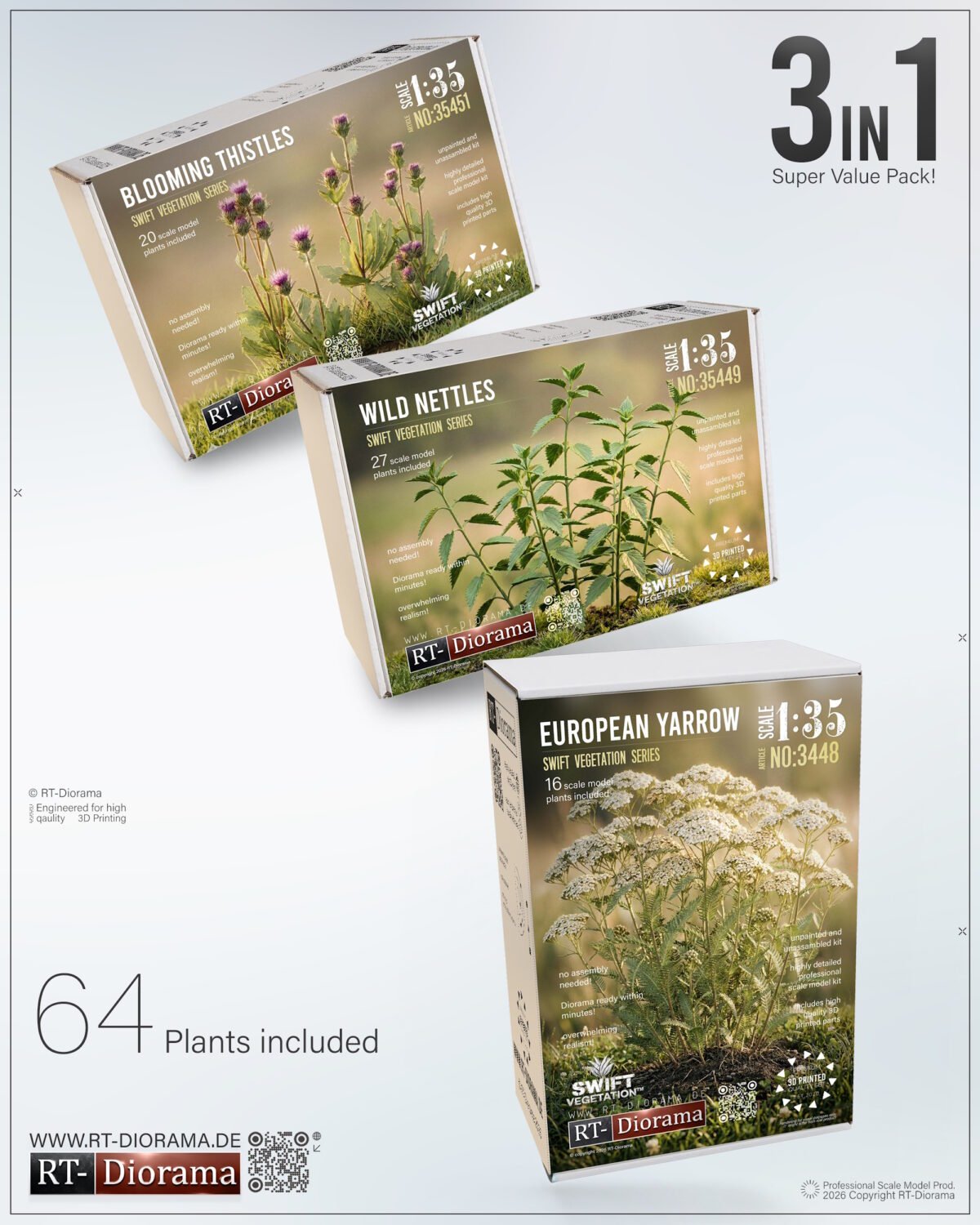 🌿 European Wayside Weeds 1/35 - 3D Printed Diorama Vegetation Bundle – product image