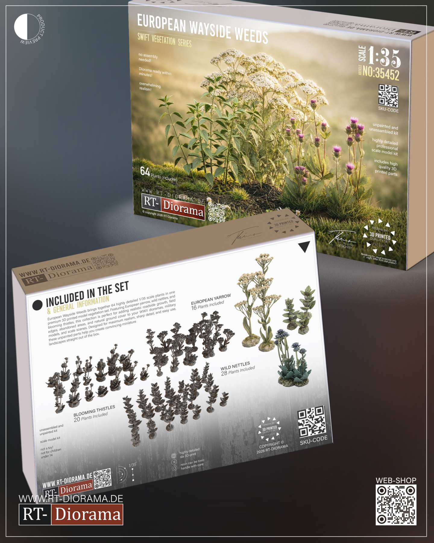 🌿 European Wayside Weeds 1/35 - 3D Printed Diorama Vegetation Bundle – product image