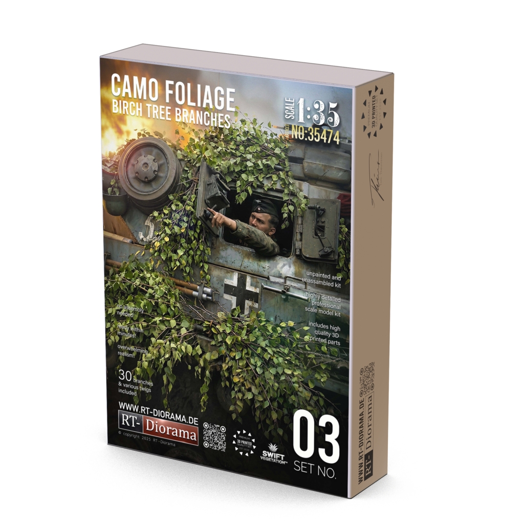 Camo Foliage Birch Tree Branches 1/35 – SLA 3D Printed Camouflage Set – product image