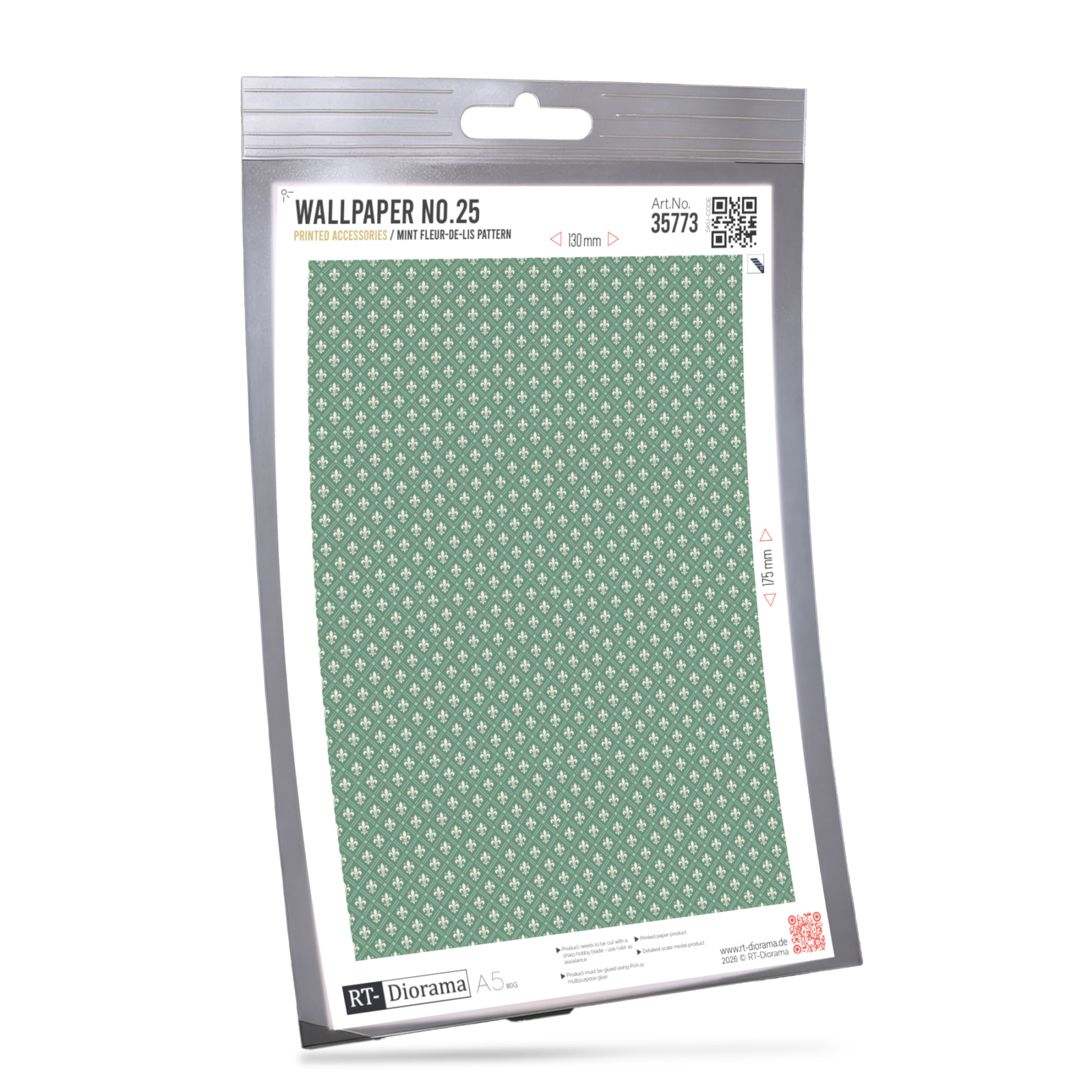 Wallpaper No.25 – Mint Fleur-de-Lis Pattern – product image