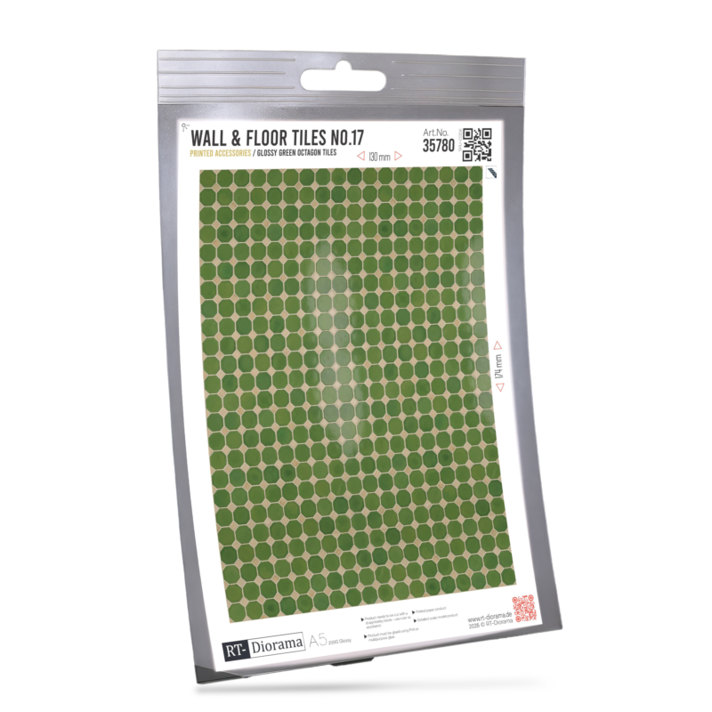 Wall & Floor Tiles No.17 – Glossy Green Octagon Tiles – product image