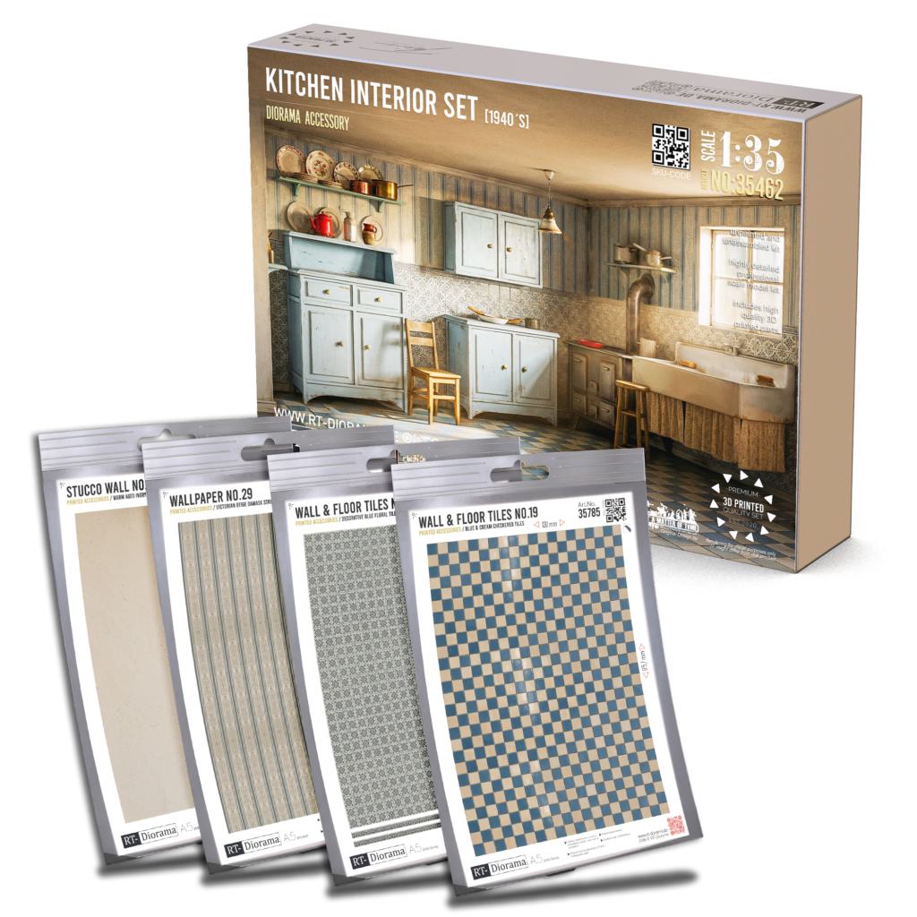 Kitchen Interior Bundle 1940’s 1/35 – Complete Diorama Room Set – product image