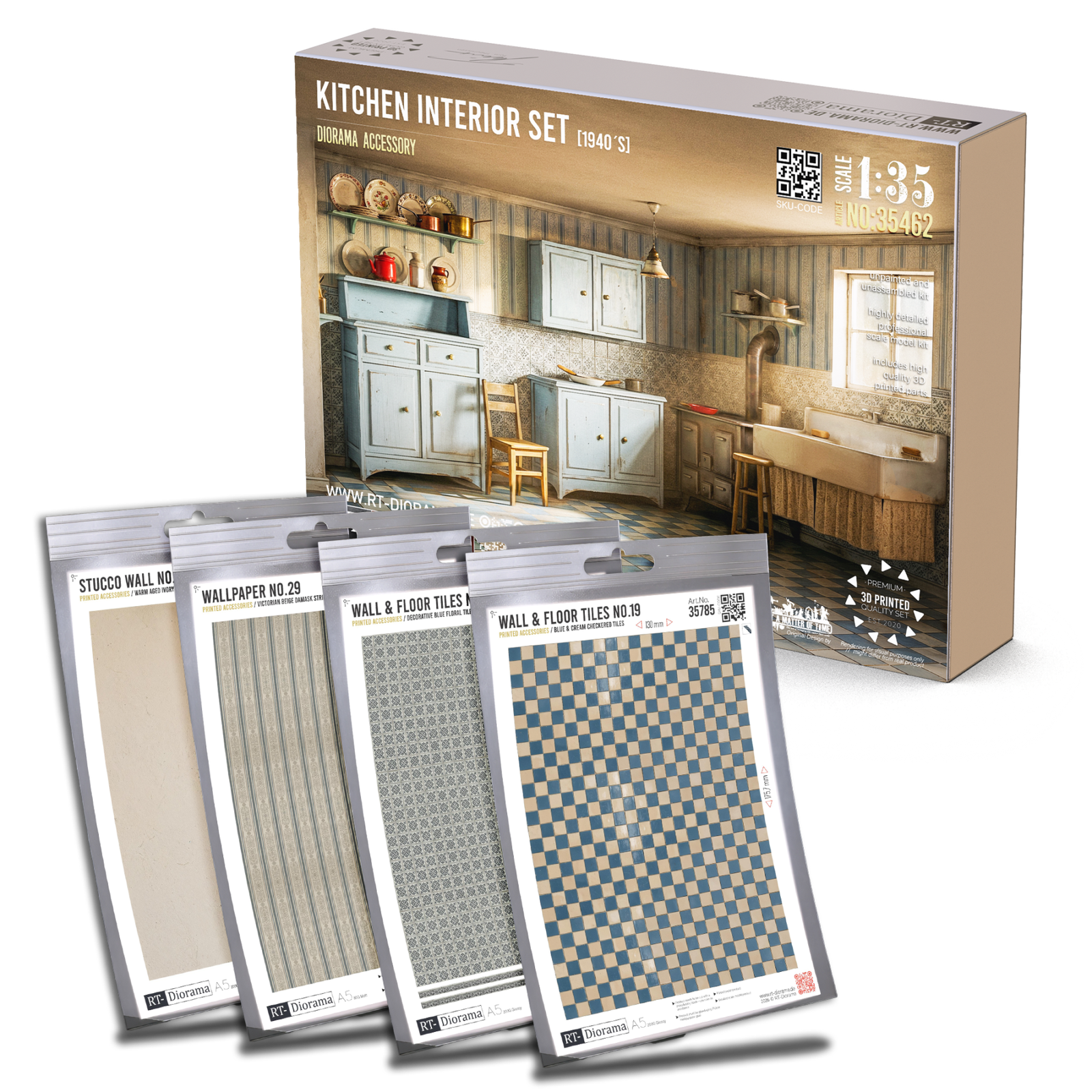 Kitchen Interior Bundle 1940’s 1/35 – Complete Diorama Room Set – product image
