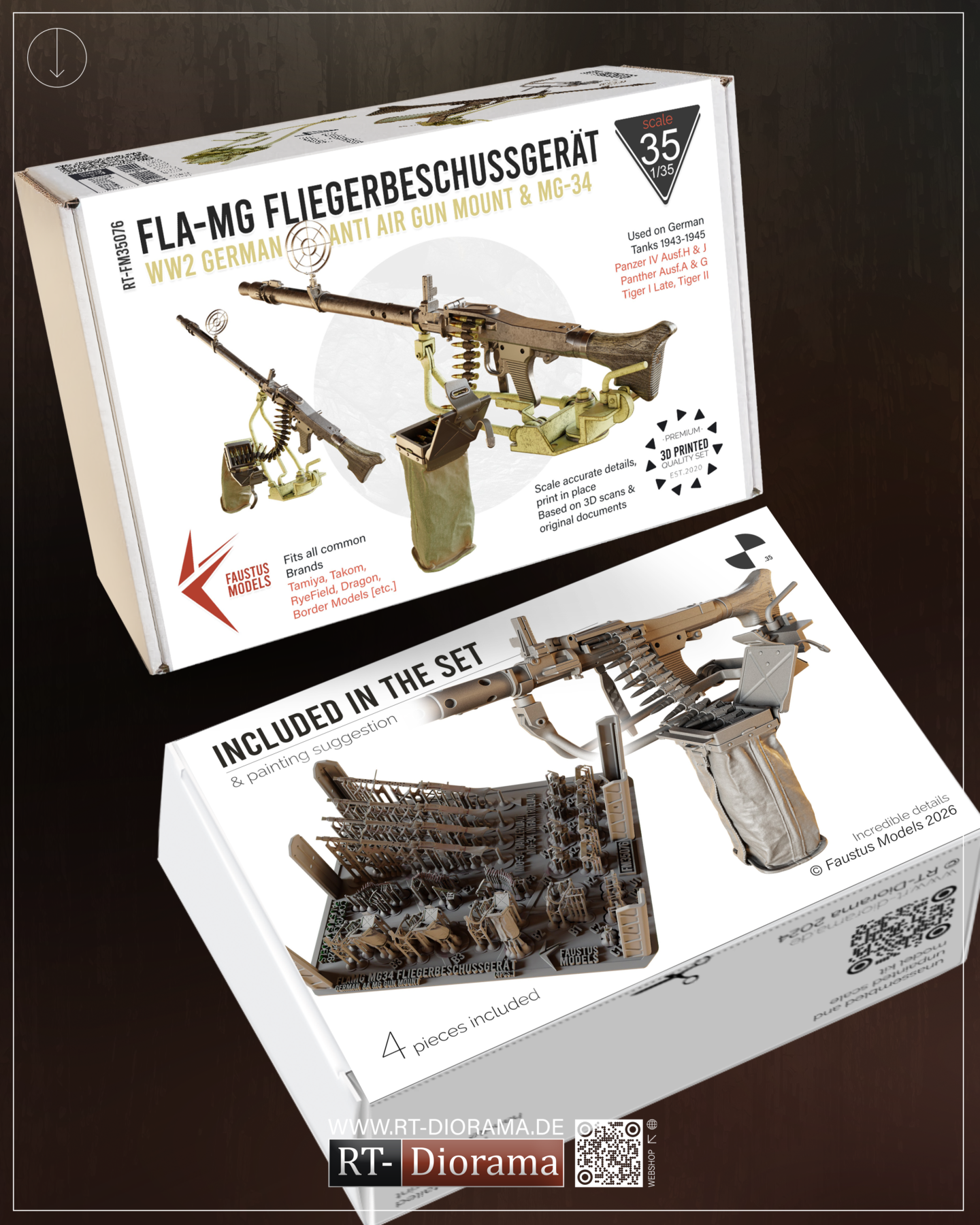Fla-MG Fliegerbeschussgerät MG-34 1/35 [Ultra Detailed German AA Gun Mount WW2] – product image