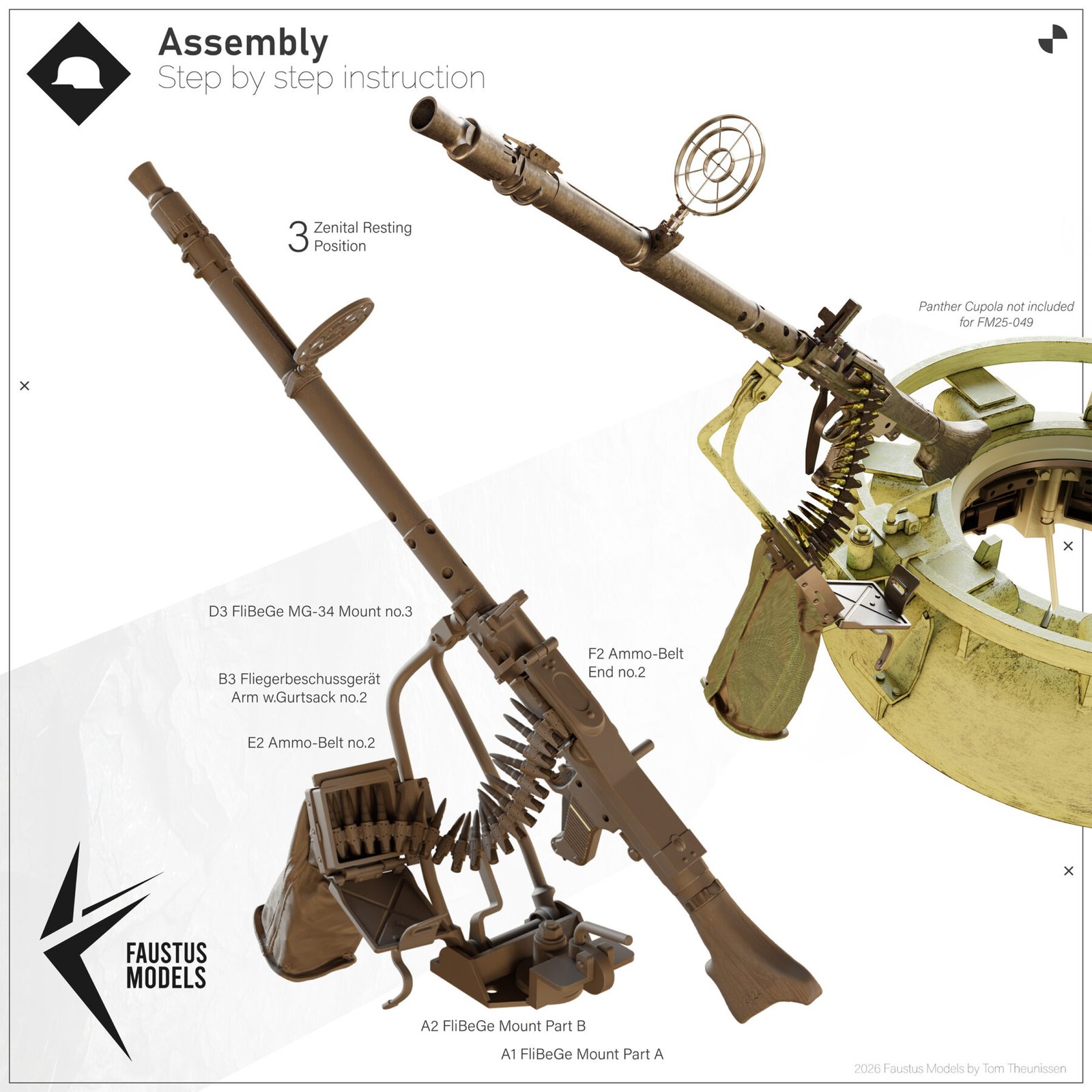 Fla-MG Fliegerbeschussgerät MG-34 1/35 [Ultra Detailed German AA Gun Mount WW2] – product image