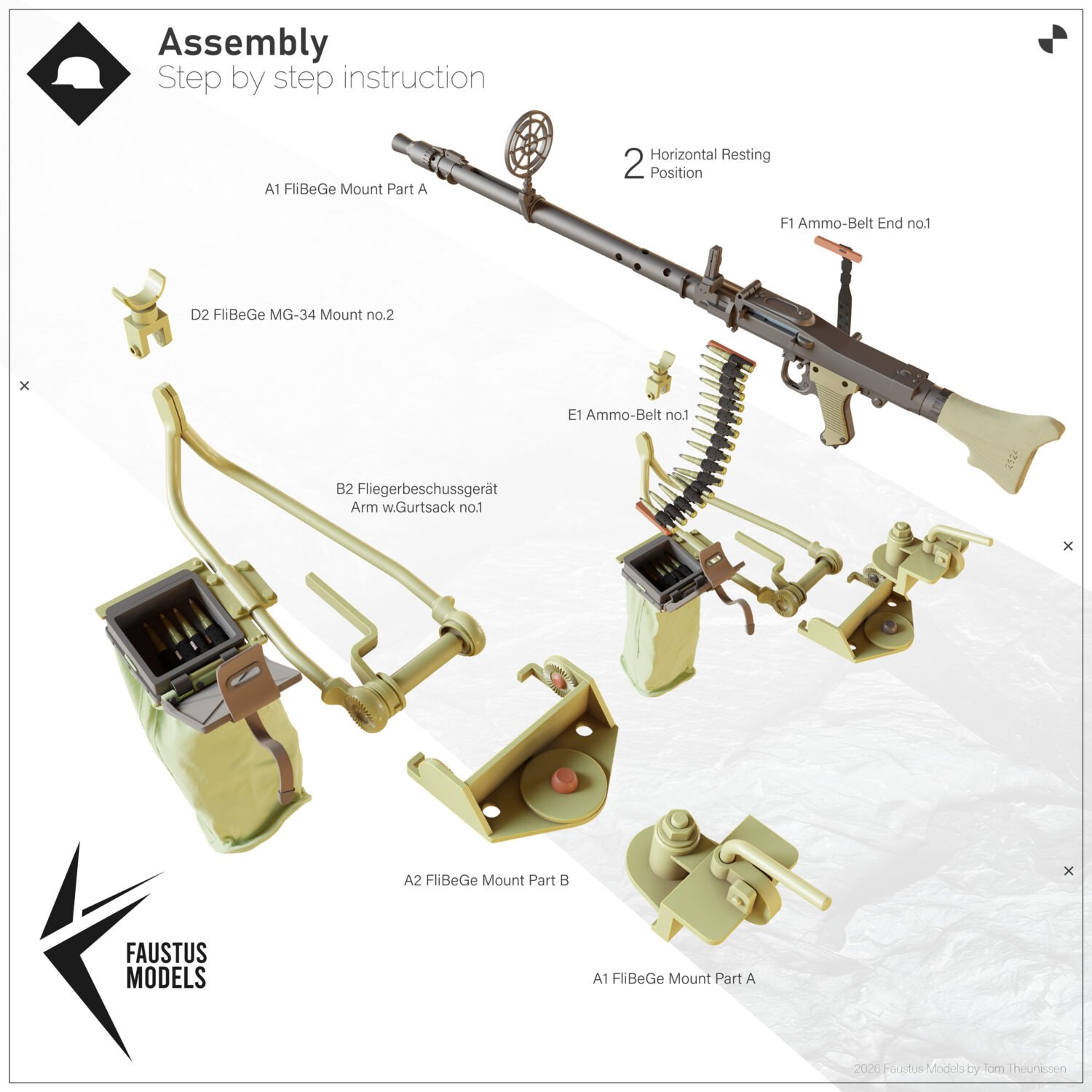 Fla-MG Fliegerbeschussgerät MG-34 1/35 [Ultra Detailed German AA Gun Mount WW2] – product image