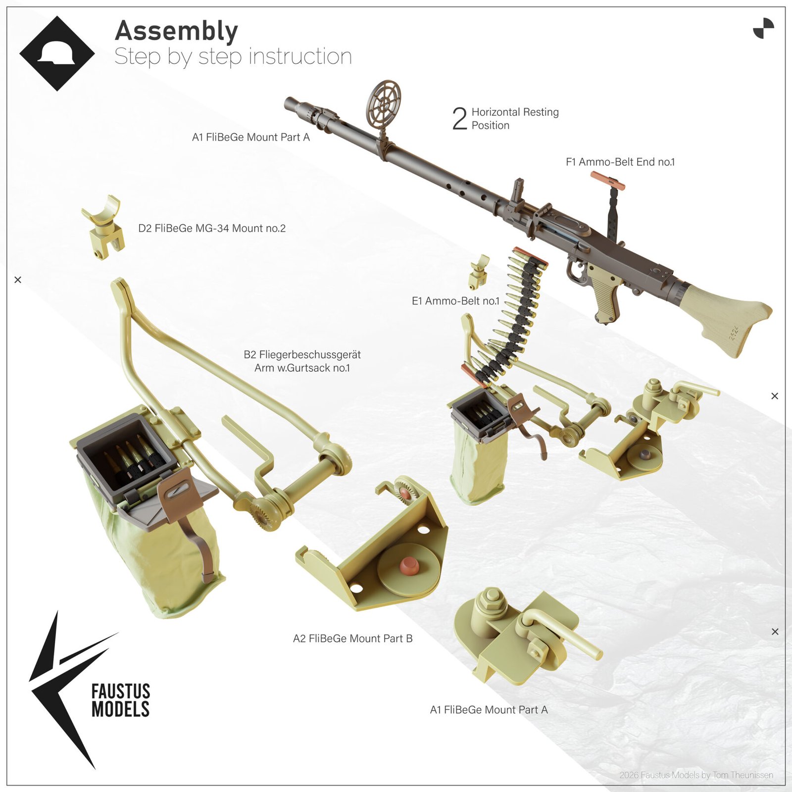 Fla-MG Fliegerbeschussgerät MG-34 1/35 [Ultra Detailed German AA Gun Mount WW2] – product image