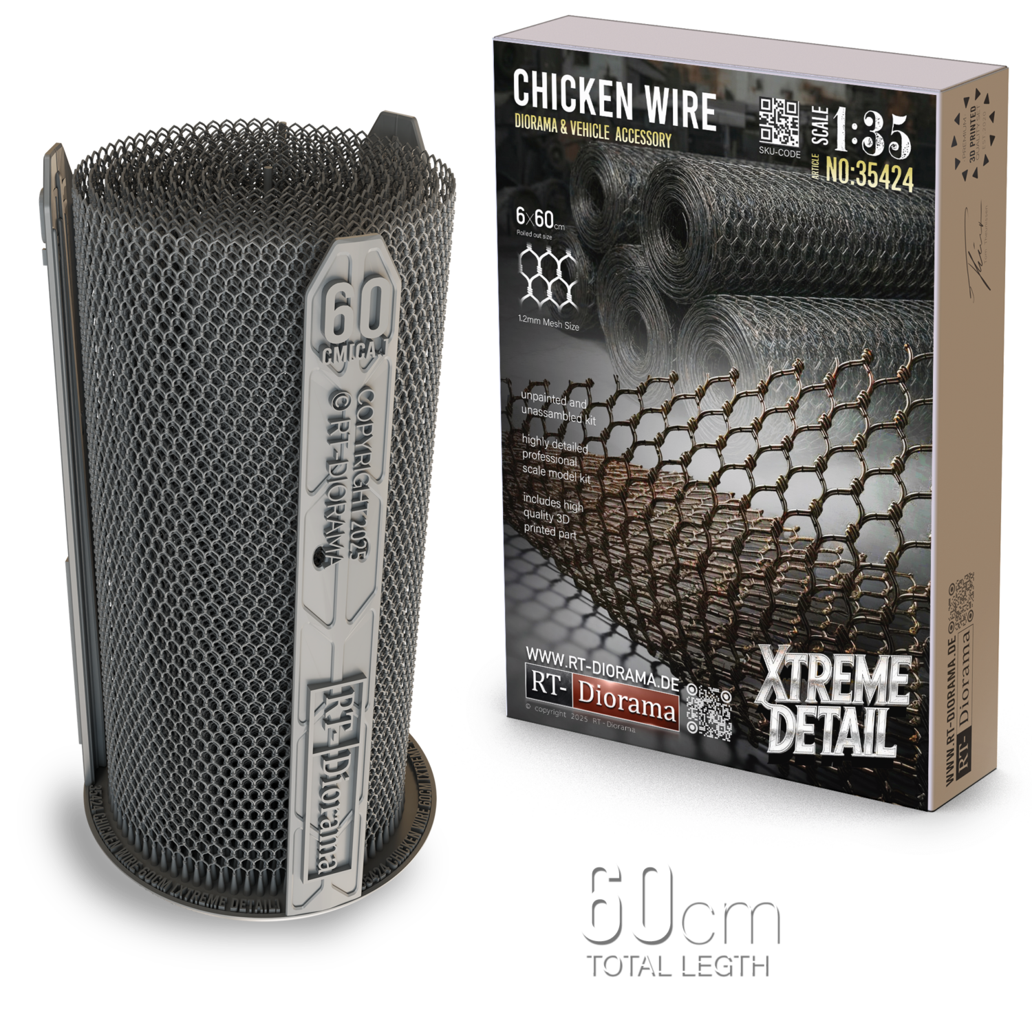 Ultra-Fine Chicken Wire [Hexagonal. Shape] 1/35 3D PRINTED – product image