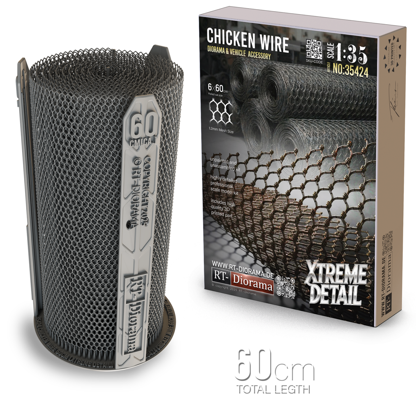 Ultra-Fine Chicken Wire [Hexagonal. Shape] 1/35 3D PRINTED – product image
