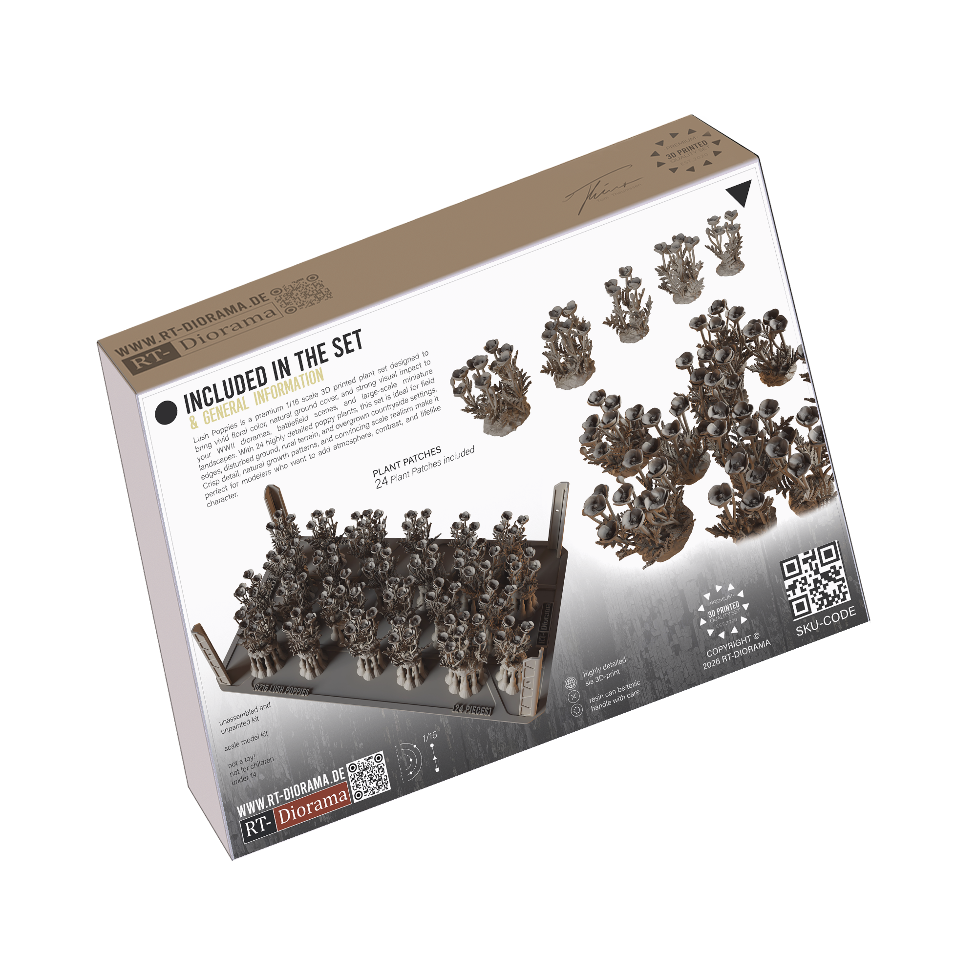 Lush Poppies 1/16 | 24x 3D Printed Poppy Plants - Image 2