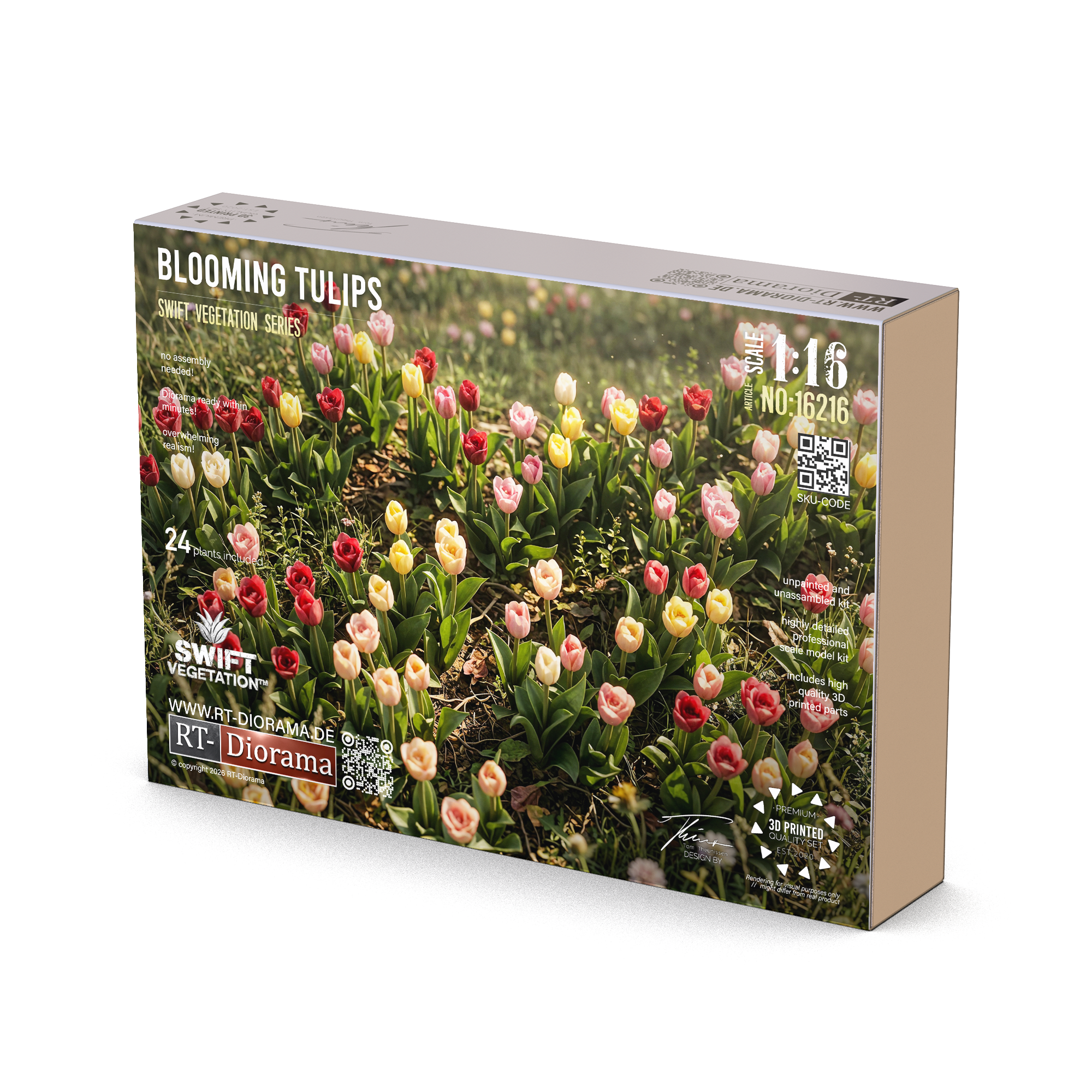 Blooming Tulips 1/16 | 24x 3D Printed Tulip Plants