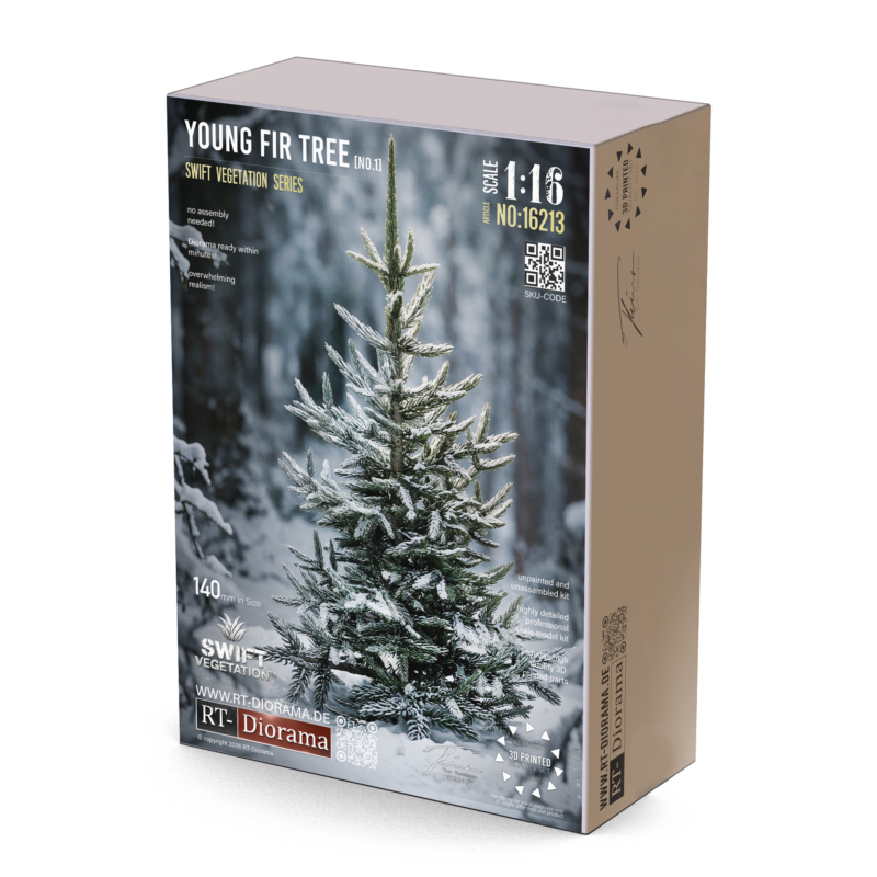 Young Fir Tree No.1 1/16 | 140mm 3D Printed Conifer Tree – product image