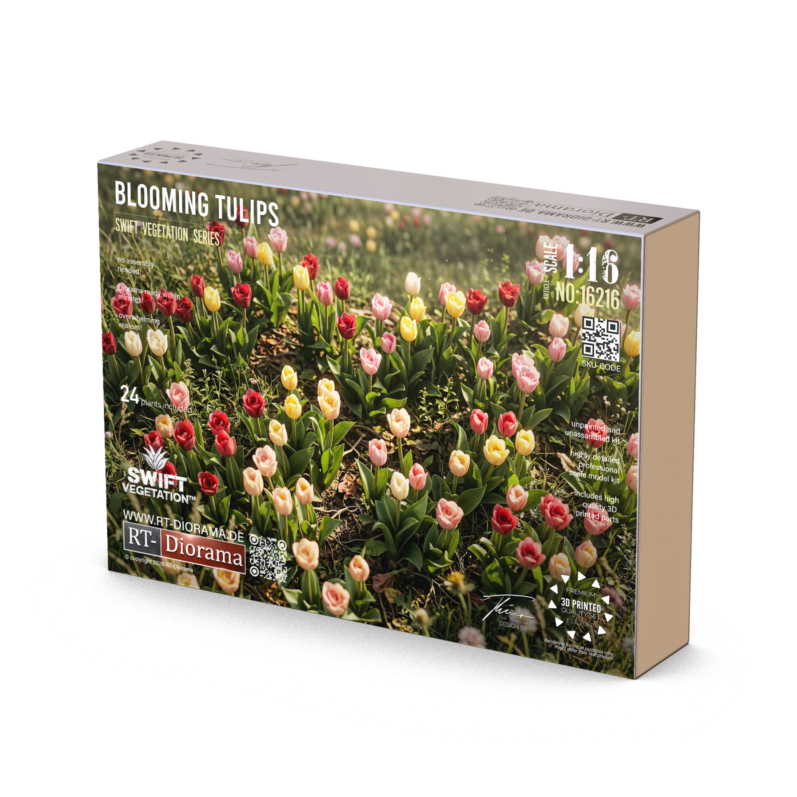 Blooming Tulips 1/16 | 24x 3D Printed Tulip Plants – product image