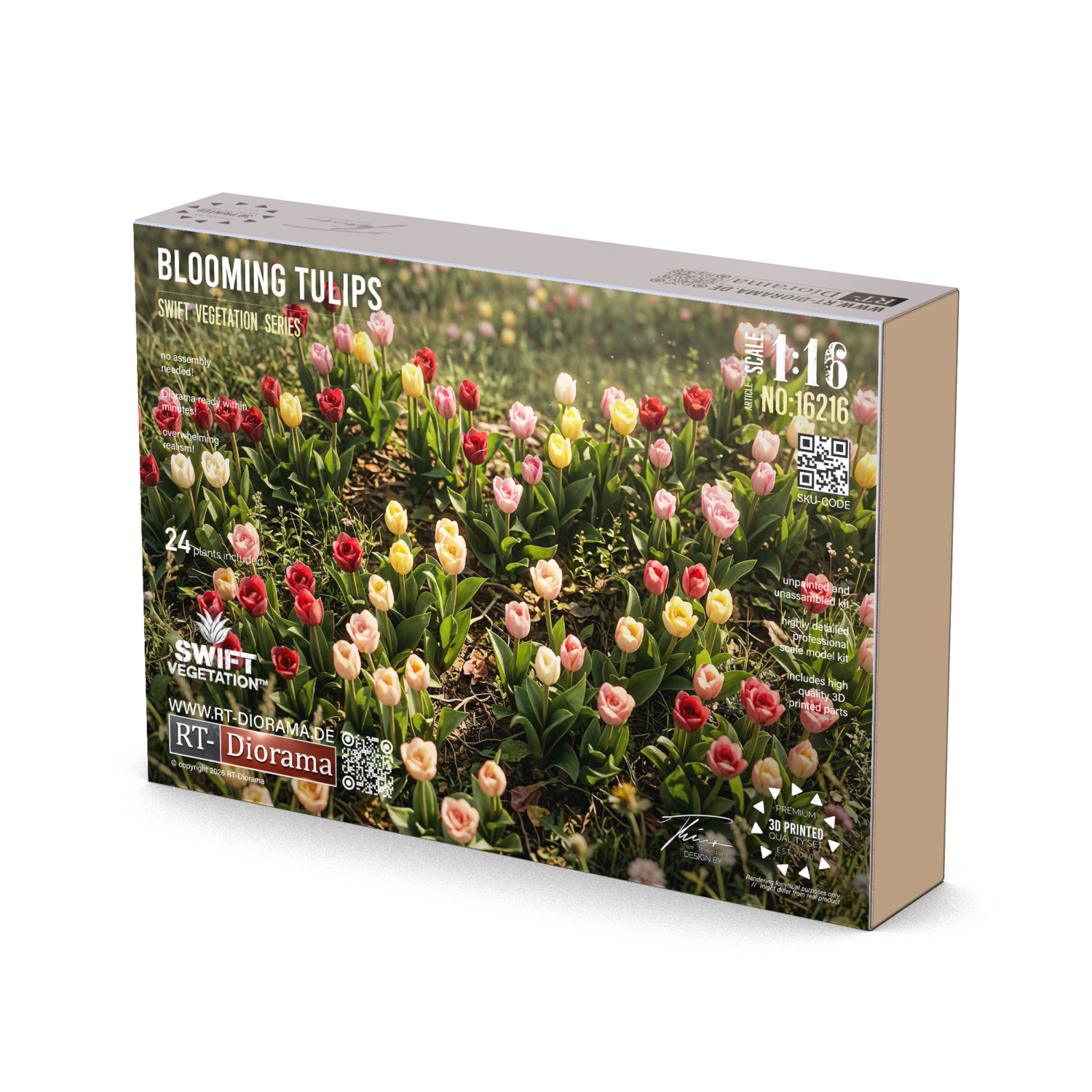 Blooming Tulips 1/16 | 24x 3D Printed Tulip Plants – product image